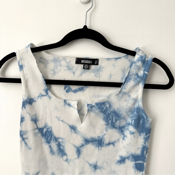 Missguided Blue and White Tie-Dye Bodysuit - Picture 6 of 7